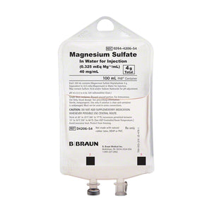 Caloric Agent Magnesium Sulfate Heptahydrate / Water 40 mg / mL Injection Flexible Bag 100 mL D4206-54