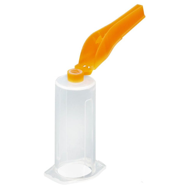 MYCO Medical | Safety Blood Collection Tube Holder RELI For use with Conventional Mulitple Sample Blood Collection Needles up to 1-1/2 Inch Length | SBCTH-ORANGE