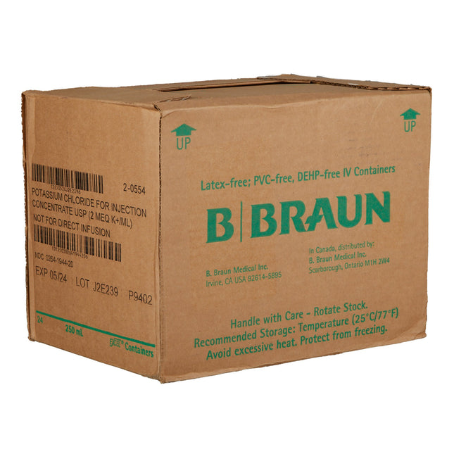 B. Braun Medical | Replacement Preparation Potassium Chloride Concentrate, Preservative Free 2 mEq / mL Injection Pharmacy Bulk Vial 250 mL | P9402