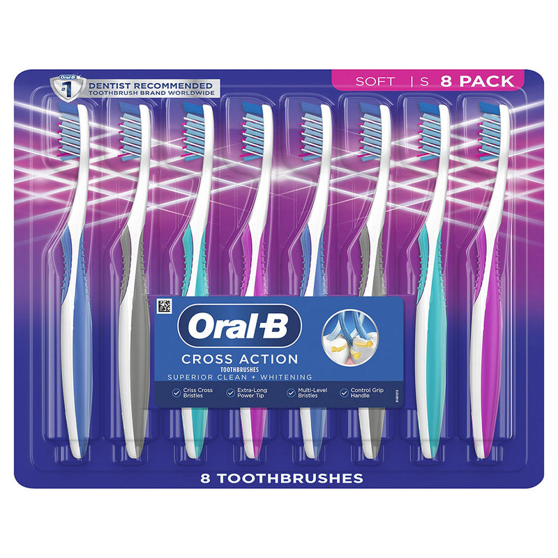Oral-B Cross Action Manual Toothbrushes, 8 pk. 150971