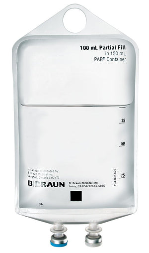 B. Braun Caloric Agent Dextrose / Water, Preservative Free 5% IV Solution Flexible Bag 100 mL Fill in 150 mL S5104-5264-64