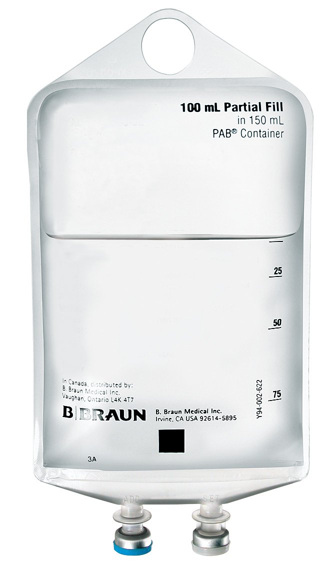 B. Braun Caloric Agent Dextrose / Water, Preservative Free 5% IV Solution Flexible Bag 100 mL Fill in 150 mL S5104-5264-64