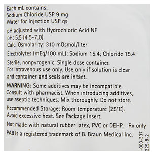 Replacement Preparation Sodium Chloride, Preservative Free 0.9% IV Solution Flexible Bag 100 mL Fill in 150 mL S8004-5264-1