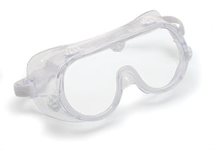 Safety Goggles Clear Tint Plastic Lens Clear Frame Elastic Strap One Size Fits Most 9675