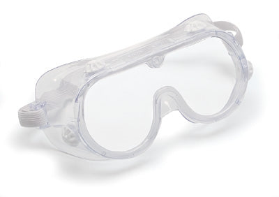 Safety Goggles Clear Tint Plastic Lens Clear Frame Elastic Strap One Size Fits Most 9675