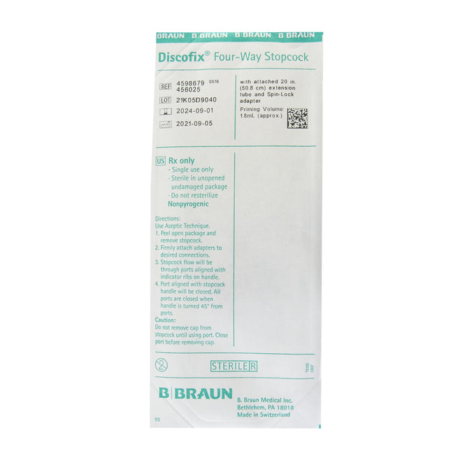 B. Braun Medical | IV Extension Set Standard Bore 22 Inch Tubing Without Filter | 456025