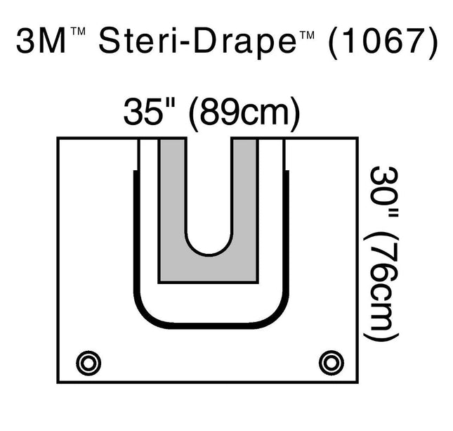 3M | U-Drape, 30" x 35", U-Pouch Aperture with Adhesive, 2 Exit Ports | 1067-5