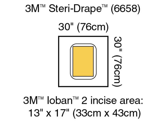 3M | Surgical Drape Pouch, 30" x 30", Incise 13" x 17" | 6658-20