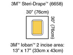 Surgical Drape Pouch, 30" x 30", Incise 13" x 17" 6658-20