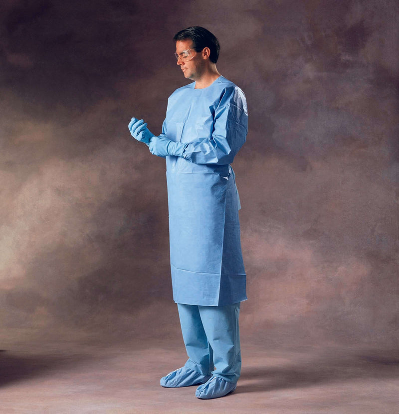Protective Procedure Gown Large Blue NonSterile Not Rated Disposable 69455