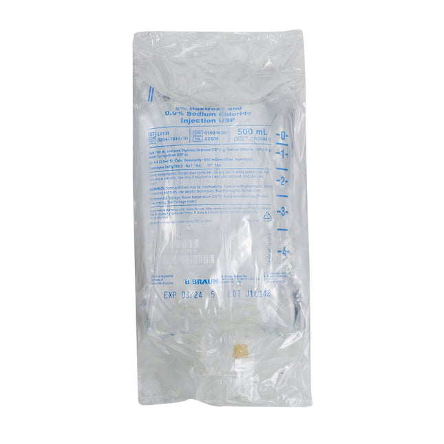 B. Braun Medical | Caloric Agent Dextrose / Sodium Chloride 5% - 0.9% IV Solution Flexible Bag 500 mL | L6101-24