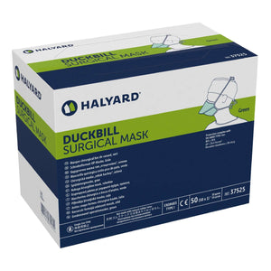 Surgical Mask Halyard Duckbill Tie Closure One Size Fits Most Green NonSterile Not Rated Adult 37525-BX/50