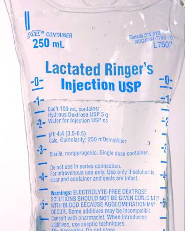 Replacement Preparation Lactated Ringer's Solution IV Solution Flexible Bag 250 mL L7502-1