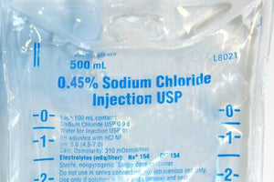 Replacement Preparation Sodium Chloride 0.45% IV Solution Flexible Bag 500 mL L8021-24