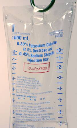 B. Braun Medical | Replacement Preparation Potassium Chloride / Dextrose 5% / Sodium Chloride 0.45% 40 mEq / 1,000 mL IV Solution Flexible Bag 1,000 mL | L6380