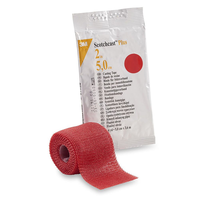 3M | Plus Casting Tape, 2" x 4 yds, Red | 82002R-bx10