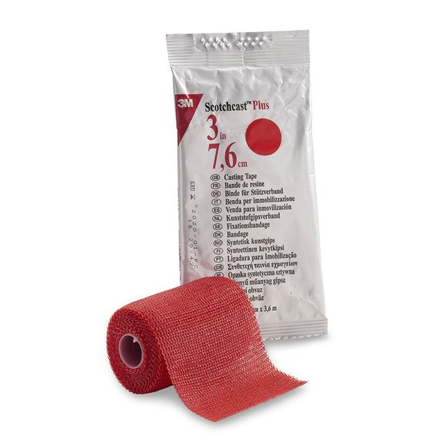 3M | Plus Casting Tape, 3" x 4 yds, Red | 82003R-bx