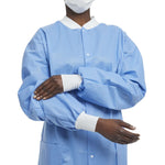 Lab Jacket Blue Hip Length Disposable 10078