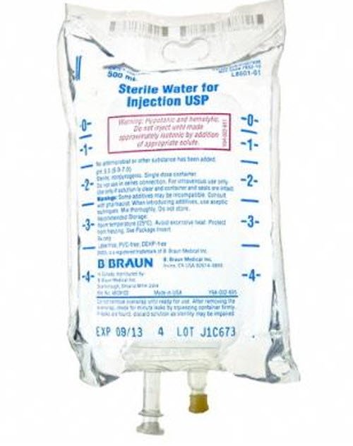 Diluent Sterile Water for Injection, Preservative Free IV Solution Flexible Bag 500 mL L8501-01-1