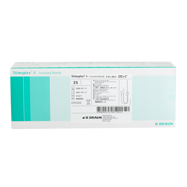 B. Braun Medical | Peripheral Nerve Block Needle Stimuplex A 22 Gauge 2 Inch Insulated Single Shot | 4894502-25