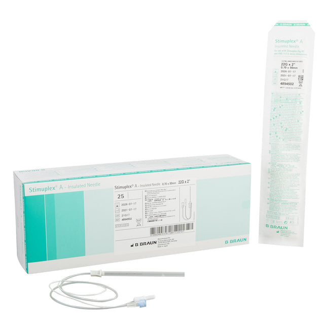 B. Braun Medical | Peripheral Nerve Block Needle Stimuplex A 22 Gauge 2 Inch Insulated Single Shot | 4894502-25