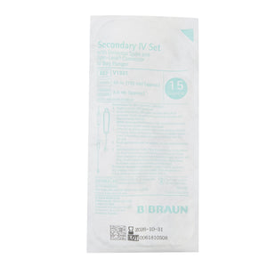 BBraun Secondary IV Administration Set Gravity Without Ports 15 Drops / mL Drip Rate Without Filter 40 Inch Tubing Solution V1921-1