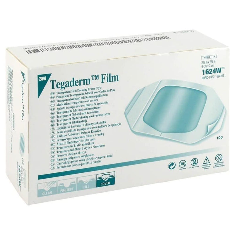 Transparent Film Dressing 3M Tegaderm™ 2-3/8 X 2-3/4 Inch Frame Style Delivery Rectangle Sterile 1624W