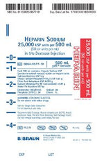 B. Braun Medical | Heparin Sodium, Porcine / 5% Dextrose, Preservative Free 50 U / mL IV Solution Flexible Bag 500 mL | P5771