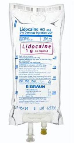 Lidocaine HCl / Dextrose 5%, Preservative Free 4 mg / mL IV Solution Flexible Bag 250 mL P5942-24