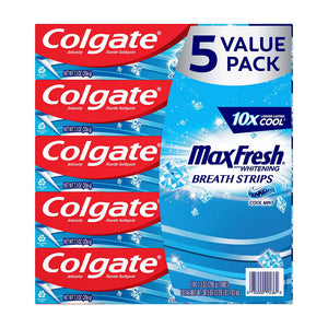 Colgate Max Fresh Toothpaste with Mini Breath Strips, Cool Mint, 5 pk./7.3 oz. 287479