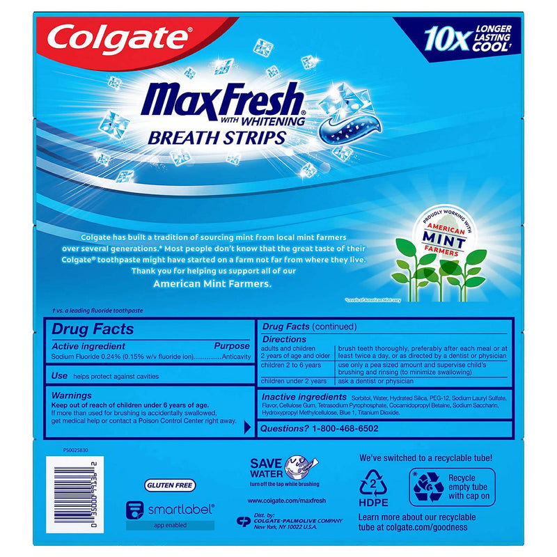 Colgate Max Fresh Toothpaste with Mini Breath Strips, Cool Mint, 5 pk./7.3 oz. 287479