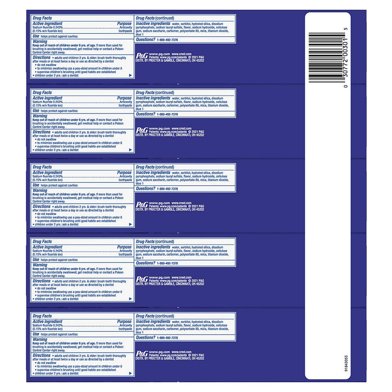 Crest 3D White Ultra Teeth Whitening Toothpaste, Vivid Mint, 5 pk./5.2 oz. 289273