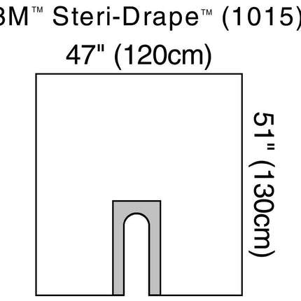 U-Drape, 47" x 51", Non-Sterile, Clear Plastic, U-Slot Aperture with Adhesive, 100/cs | 1015NSD-100 | SurgiMac