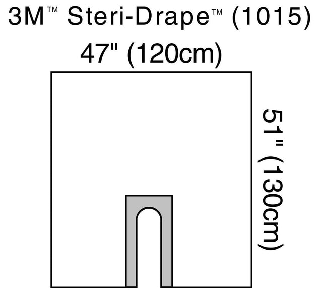 3M | U-Drape, 47" x 51", Non-Sterile, Clear Plastic, U-Slot Aperture with Adhesive, 100/cs | 1015NSD-100