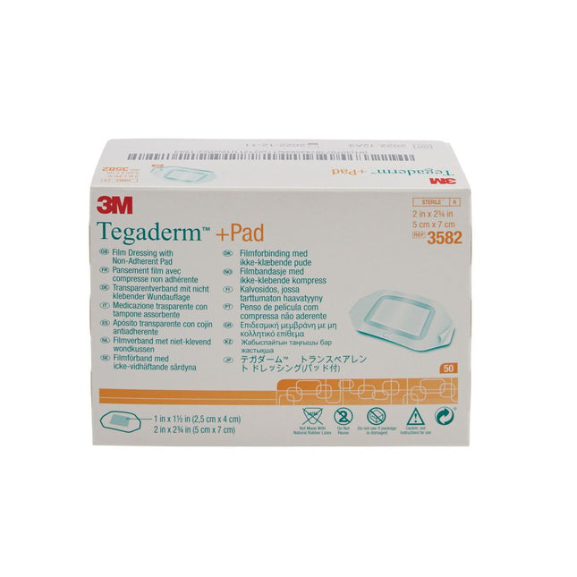 3M | Transparent Dressing, 2" x 2¾", Pad Size 1" x 1½" | 3582-50