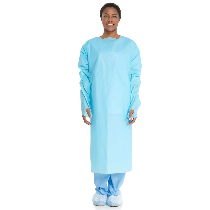 Protective Procedure Gown Blue NonSterile ASTM F1671 Disposable 69490-15