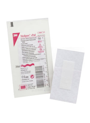 Wound Dressing, 2 3/8" x 4", Pad Size 1" x 2 3/8" 3564-50