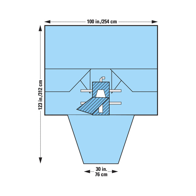 O&M Halyard Inc | Abdominal Drape Laparoscopy / Pelviscopy Drape 100 W X 30 W X 123 L Inch Sterile | 89224