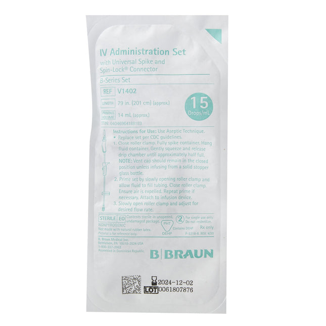 B. Braun Medical | Primary IV Administration Set BBraun Gravity Without Ports 15 Drops / mL Drip Rate Without Filter 79 Inch Tubing Solution | V1402