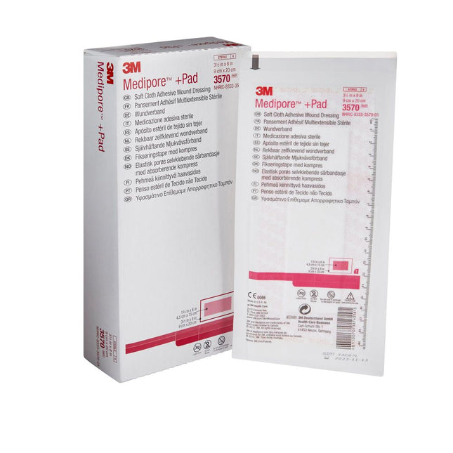 3M | Wound Dressing, 3½" x 8", Pad Size 1¾" x 6" | 3570-25