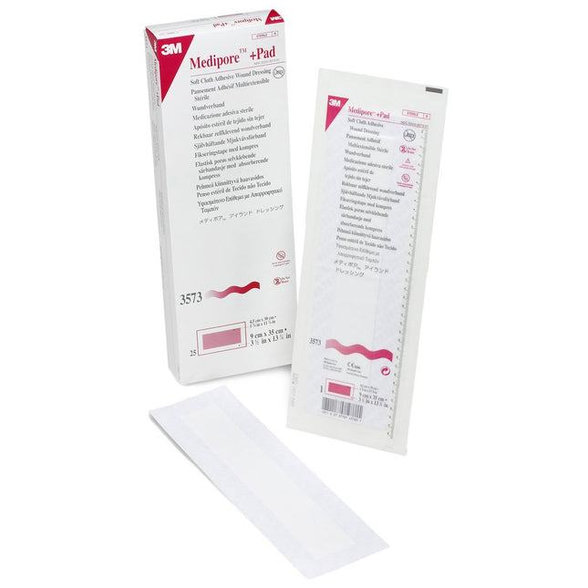 3M | Wound Dressing, 3½" x 13¾", Pad Size 1¾" x 11¾" | 3573-100