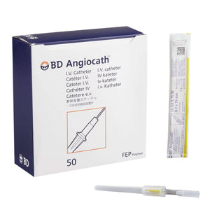 BD Angiocath 24G Peripheral IV Catheter 0.75" Yellow FEP Polymer Without Safety 381112-BX