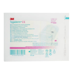I.V. Dressing 3M Tegaderm Adhesive / Film 2-3/4 X 3-1/4 Inch Sterile 1633-100