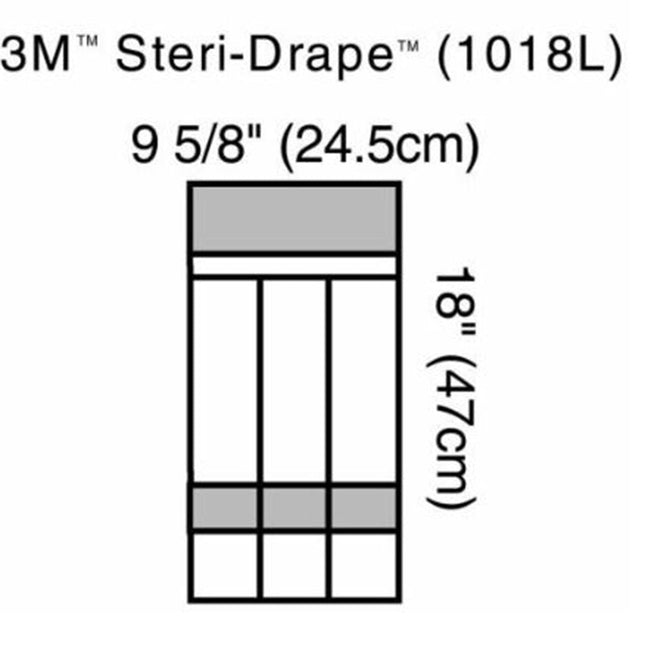 3M | Instrument Pouch Holds Long Instruments, 9 5/8" x 18", 3 Compartments, 2 Adhesive Strips | 1018L-40