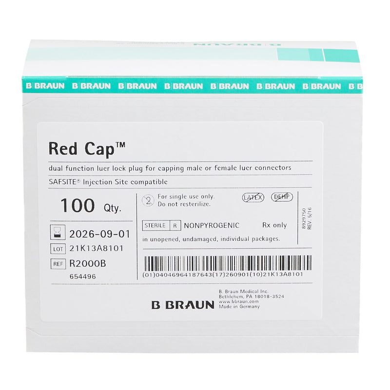 BBraun Luer Replacement Cap Red Cap R2000B-1
