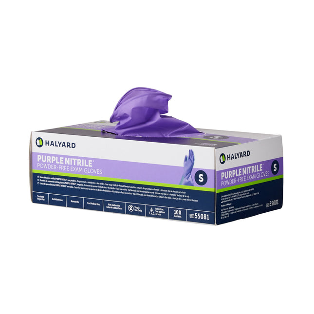 Halyard Exam Glove Purple Nitrile NonSterile Nitrile Standard Cuff Length Textured Fingertips Purple Chemo Tested | 55081-BX/100 | O&M Halyard Inc | SurgiMac