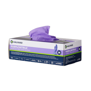 Halyard Exam Glove Purple Nitrile NonSterile Nitrile Standard Cuff Length Textured Fingertips Purple Chemo Tested 55082-BX/100