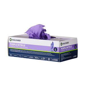 Halyard Exam Glove Purple Nitrile NonSterile Nitrile Standard Cuff Length Textured Fingertips Purple Chemo Tested 55083-BX/100