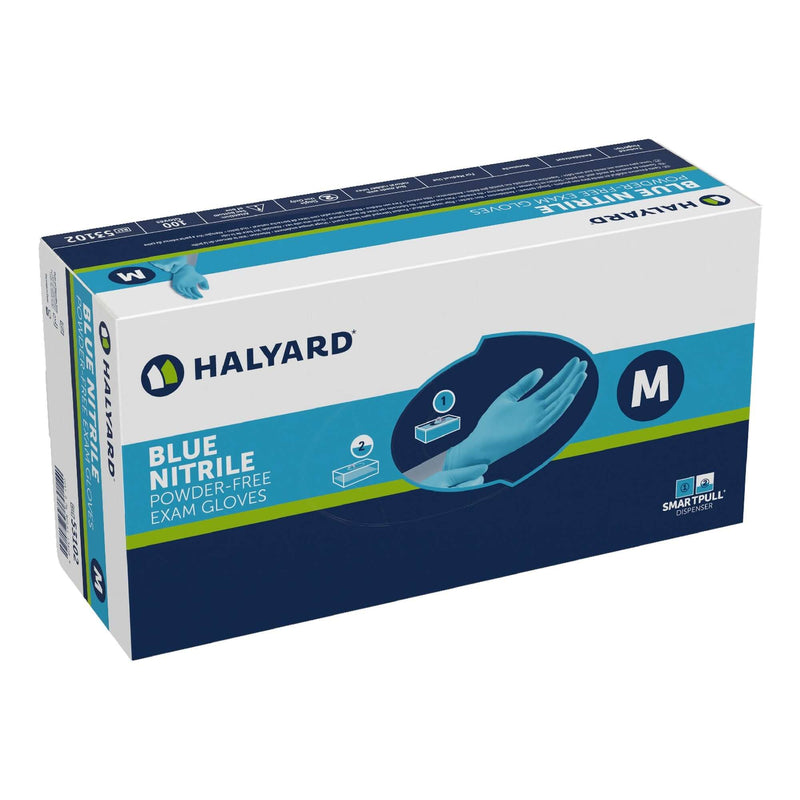 Exam Glove Blue Nitrile® NonSterile Nitrile Standard Cuff Length Textured Fingertips Blue Not Rated 53102-100