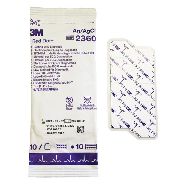 3M | Monitoring Electrode, Conductive Adhesive, 2cm x 2cm, Tab Style, 10/card | 2360-100